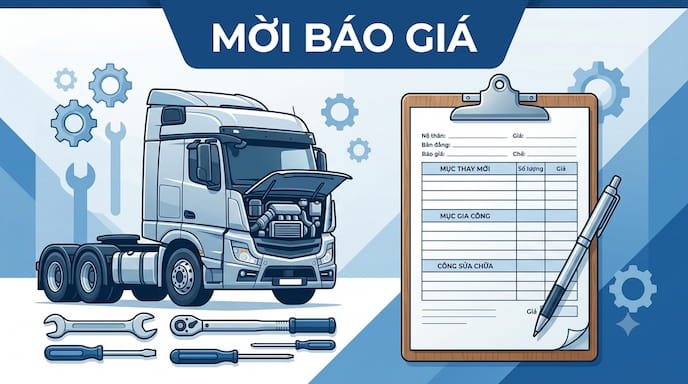 Thông báo mời báo giá sửa chữa xe ô tô tải dạy lái 78C-09439
