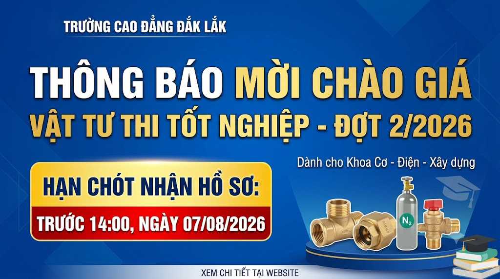 Thông Báo Mời Chào Giá: Cung cấp vật tư phục vụ thi tốt nghiệp đợt 2 năm 2026