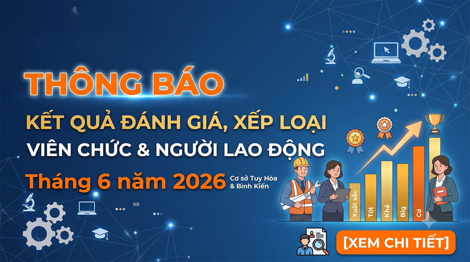 Thông báo kết quả đánh giá, xếp loại chất lượng viên chức, người lao động (Tháng 6/2026)