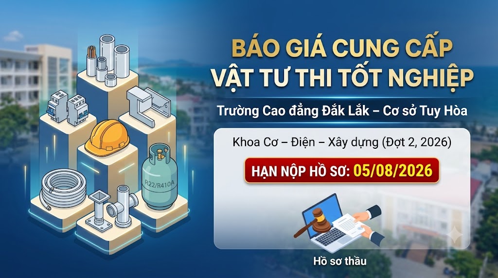 Thông báo mời chào giá: Cung cấp vật tư phục vụ thi tốt nghiệp đợt 2 (Năm 2026)